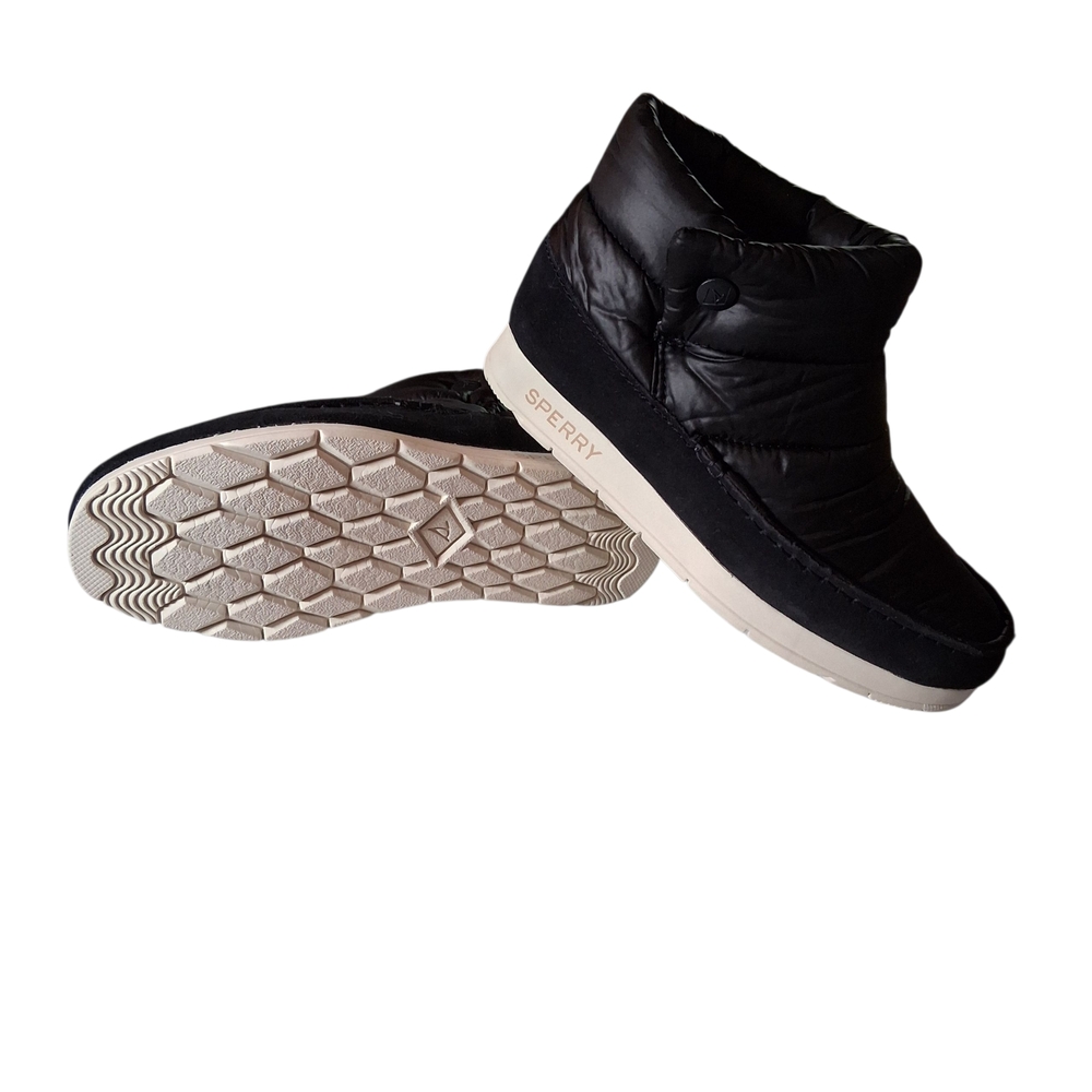 Sperry Black Quilted Slip-On Boots